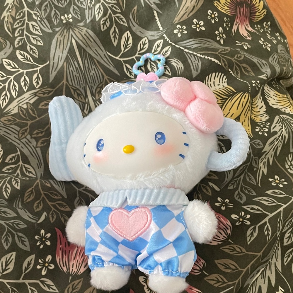 Hello Kitty Plush with Pink Bow and Blue Outfit